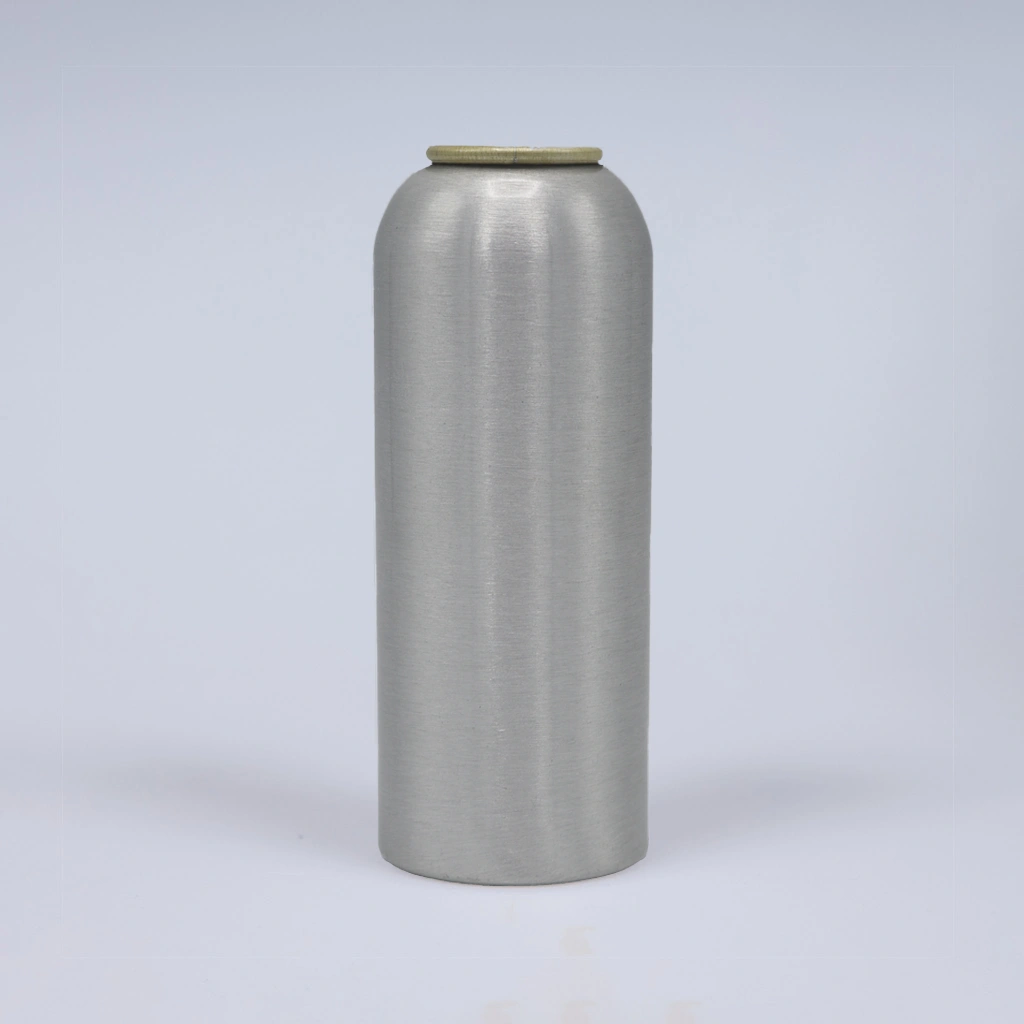 Round aluminum aerosol can, 53x140mm, Brushed metal base